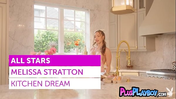 Sexy kitchen posing session with sexy big tits MILF model Melissa Stratton