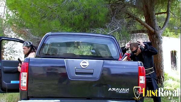 Muscular dude penetrates a blonde MILF in the woods